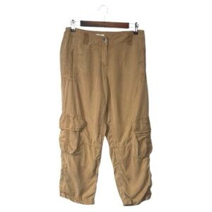 J. Jill Tan Cargo Pants Large Pockets Lyocell Comfort Baggy Size 4